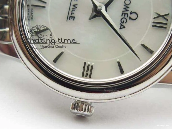 0505 Colorful De Ville 27mm Ladies MK 1:1 Best Edition White MOP Dial On SS Bracelet Ronda Quartz 8191